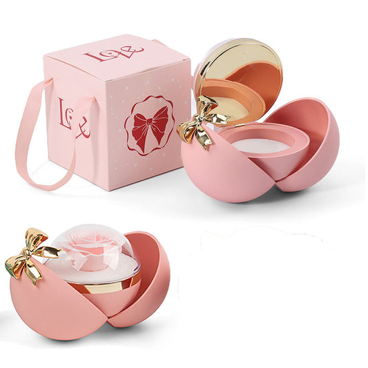 Okrugla kutijica za nakit s ružom - poklon za djevojku